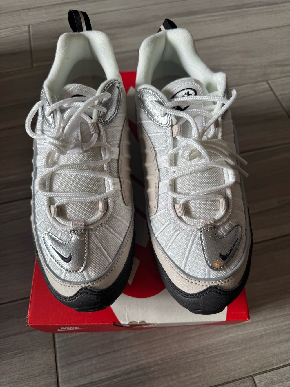 Nike Air Max 98 Silver Desert White Metallic Silver Women's Sneaker AH6799-116
